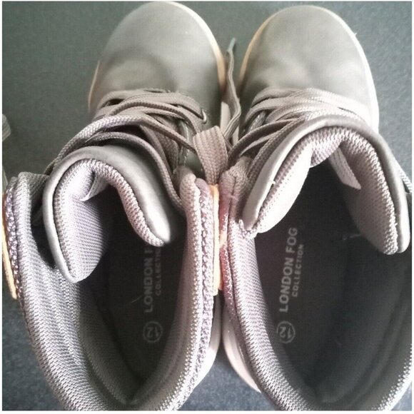 London Fog Boys Sneakers Size 12 Toddler Grey High Tops Durable Comfy - Picture 5 of 5